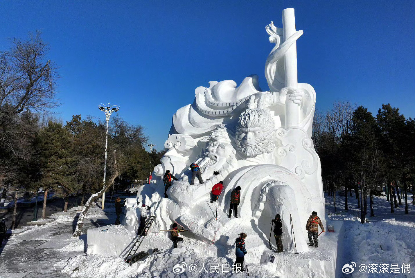 黑龙江黑悟空雪雕修复后苹果肌变小，艺术重塑与审美变迁的探讨